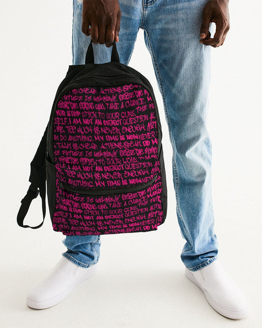 Empowering Pink Graffiti Small Canvas Backpack