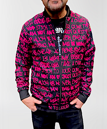 Empowering Pink Graffiti Men's Bomber Jacket