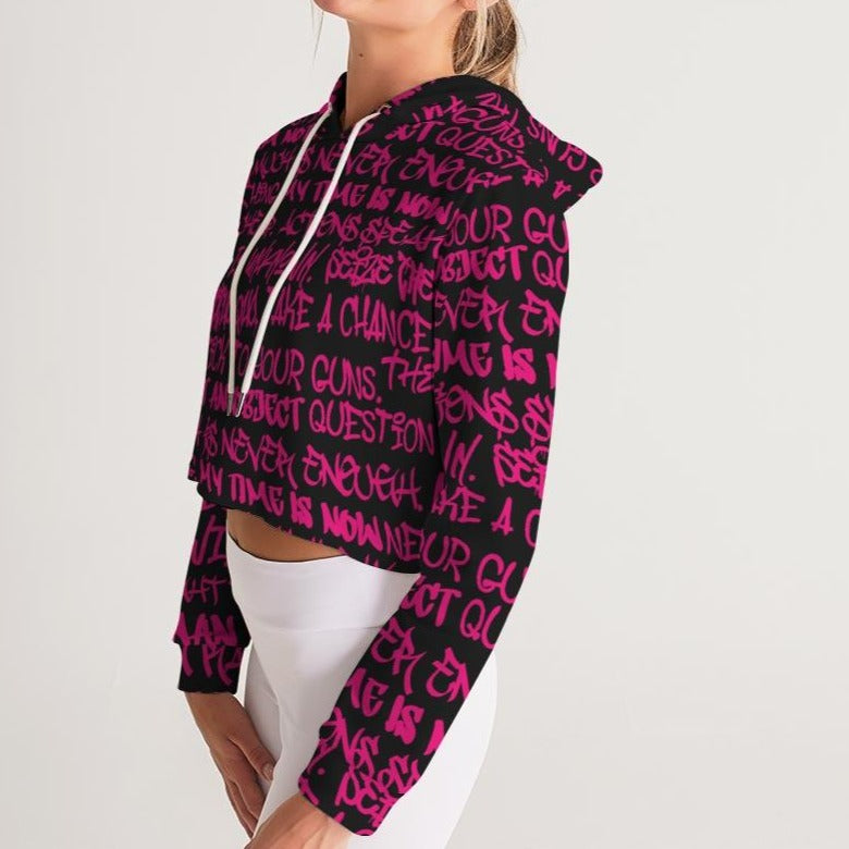 Empowering Pink Graffiti Women's Bomber Jacket XL / Black & Pink