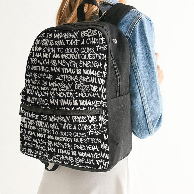 Off-White White Canvas Backpack, $445, SSENSE