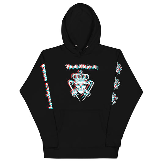 Punk Majesty 3D Logo Unisex Hoodie with Printed Sleeves